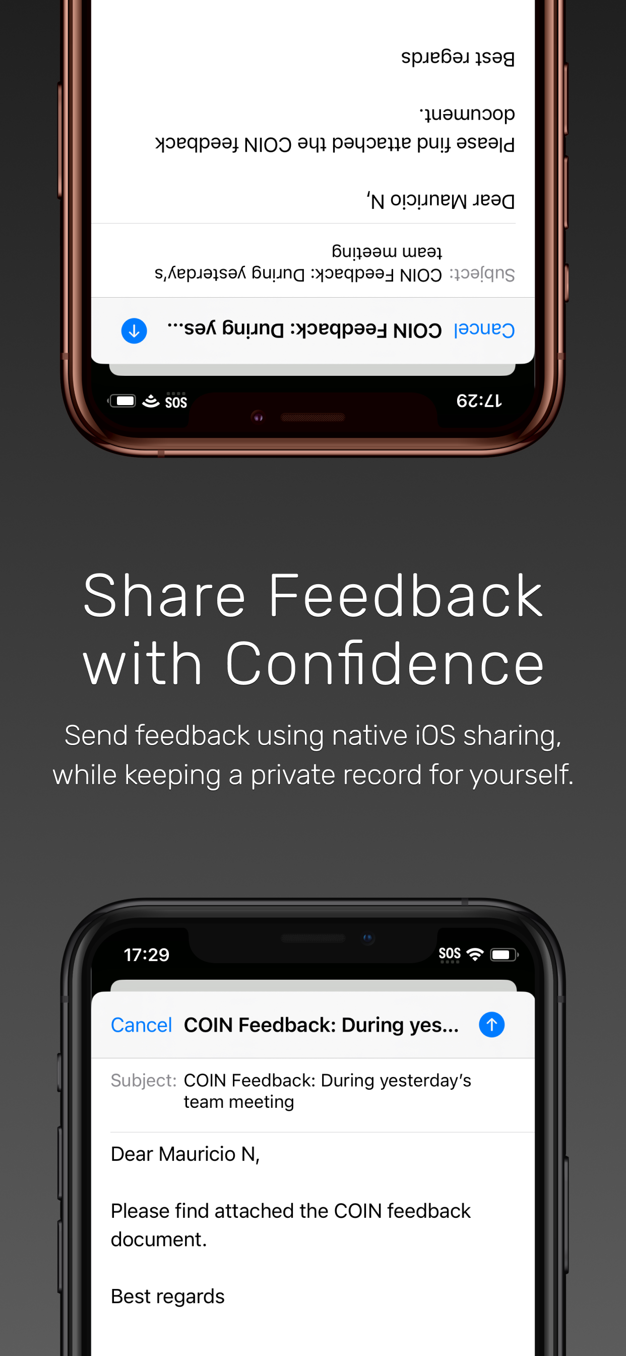 COIN Feedback screen 5